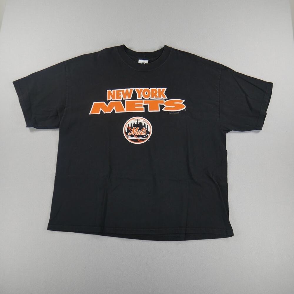 Vintage Y2K Logo Dynasty New York Mets Black Mens Size XXL Sportswear MLB